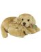 Jucărie de pluș Rappa Eco Friends - Câine labrador cu bebeluș, culcat, 27 cm - 1t