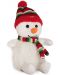 Jucărie de pluș Amek Toys - Оm de zăpadă cu eșarfă de Crăciun, 22 cm - 1t
