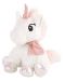 Jucărie de pluș Amek Toys - Unicorn așezat cu eșarfă roz, alb, 25 cm - 1t