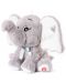 Jucărie de pluș Amek Toys - Elefant cu inimă și sunet, gri, 41 cm - 1t