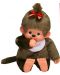 Jucarie de plus Monchhichi - Maimuta-fetita cu bavetica, 80 cm - 2t