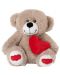 Jucărie de pluș Amek Toys - Ursuleț de pluș cu inimă, bej, 19 cm - 1t