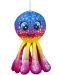 Jucărie de pluș Amek Toys - Caracatiță colorată, albastră, 25 cm - 1t