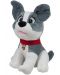 Jucărie de pluș Amek Toys - Câine cu lesă, gri și alb, 18 cm - 1t