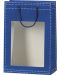 Sacosa de cadou Giftpack - 20 x 10 x 29 cm, albastru, fereastra PVC - 1t