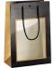 Sacosa de cadou Giftpack - 20 x 10 x 29 cm, negru si cupru, cu fereastra PVC - 1t