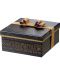 Cutie de cadou Giftpack Savoureux - 21 х 21 х 9 cm, negru si aramiu, cu panglica - 1t