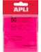 Bilete adezive transparente Apli - roz, 75 x 75 mm, 50 bucăți - 1t