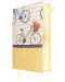 Coperta carte: Bicicleta cu trandafiri - banda maro (coperta textila cu nasture) - 5t