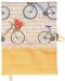 Coperta carte: Bicicleta cu trandafiri (coperta textila cu nasture) - 1t