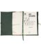 Rochie pentru carte: Inimioare verzi, fond verde, dantela (Coperta textila cu nasture) - 8t