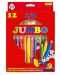 Creioane colorate cu ascutitoare  Sense – 1/2 Jumbo, 12 bucati - 1t