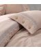 Set lenjerie de pat Via Bianco - Washed linen,  portocaliu cu dantelă - 3t