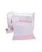 Set 5 piese lenjerie de pat pentru patut bebe Kikka Boo Flowers - Tricot, 60 x 120 cm, roz - 1t