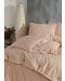 Set lenjerie de pat Via Bianco - Washed linen, piersică - 2t