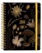 Caiet Victoria's Journals Florals - Auriu și negru, copertă rigidă, cu puncte, 96 de foi, format A5 - 1t