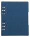 Caiet-agenda din piele Trend A5 - Albastru inchis, cu inele si mecanism - 1t
