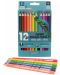 Creioane colorate triunghiulare Ars Una - Jumbo, 12 culori - 1t