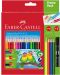 Faber-Castell Creioane colorate triunghiulare - Triunghiulare, 24 bucati - 1t