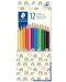 Creioane colorate Staedtler Pattern 175 - 12 culori, sortiment - 2t