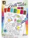 Set creativ Grafix Colouring - pentru desen cu apa, 10 foi si 2 pensule - 1t