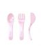 Set tacamuri Twistshake Cutlery Pastel - Roz, 6luni+ - 1t