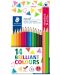 Creioane colorate triunghiulare Staedtler Ergosoft 157 - 12 culori + 2 neon - 1t