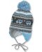 Căciulă de iarnă cu ciucuri Sterntaler - 45 cm, 6-9 luni, gri-albastră - 1t