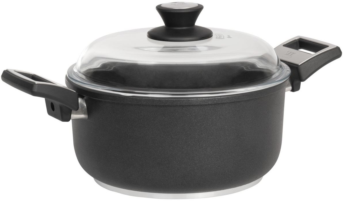 Oală adâncă cu capac SKK - 8254, Ø 24 x 12 cm, acoperire antiaderentă