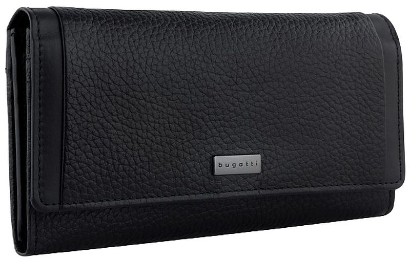 Portofel de dama din piele  Bugatti Sina - Long, negru