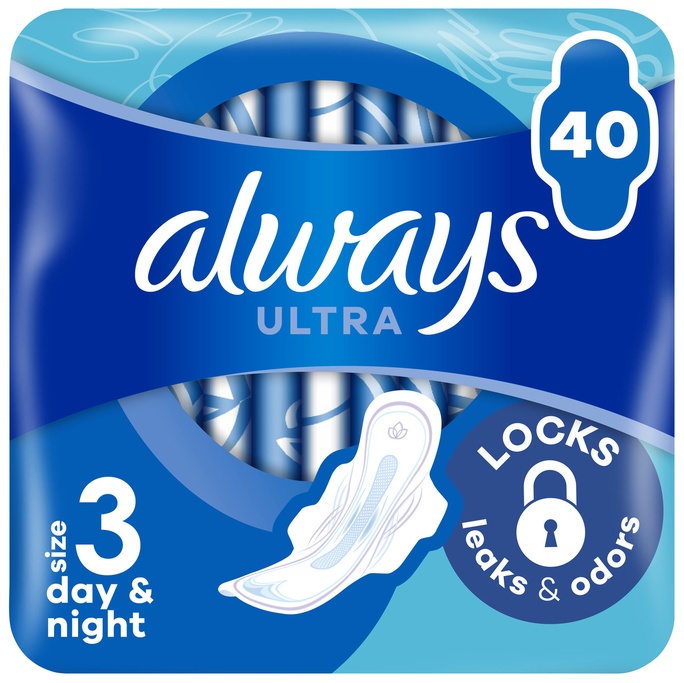 Absorbante pentru femei cu aripioare Always Ultra - Day & Night, Giga Pack, mărimea 3, 40 buc