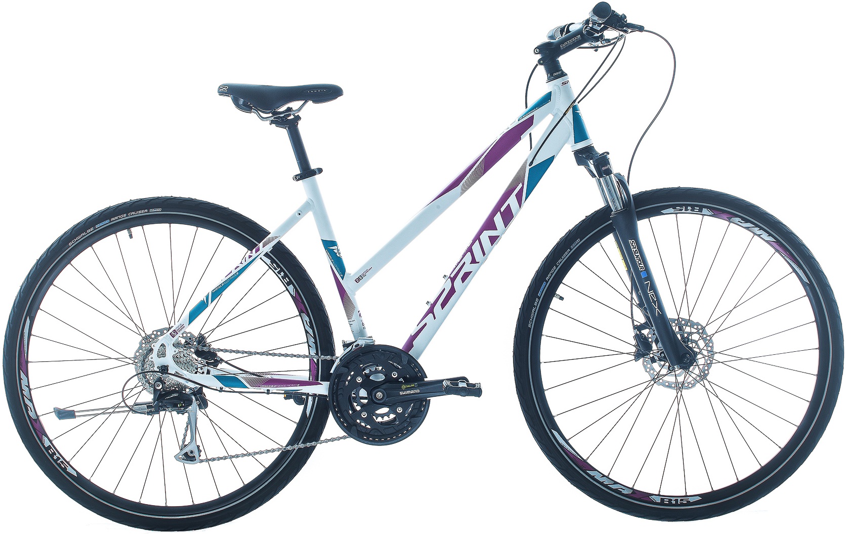 Bicicletă trekking pentru femei SPRINT - Sintero Plus Lady, 28", 440 mm, alb/mov