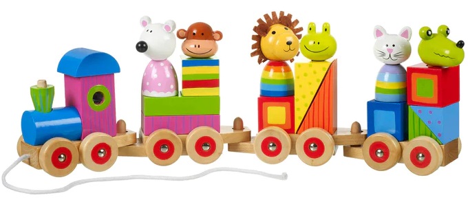 Orange Tree Toys - Puzzle și sortator de trenulețe, animale