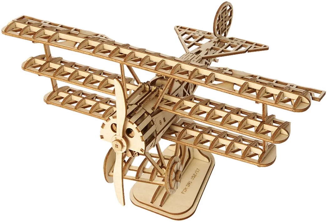 Puzzle 3D din lemn Robo Time din 145 de piese - Avion