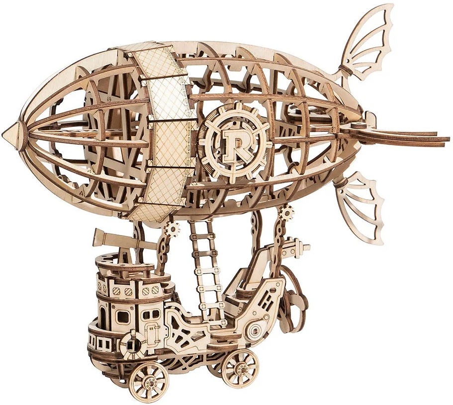 Puzzle 3D din lemn Robo Time din 176 de piese - Dirijabil