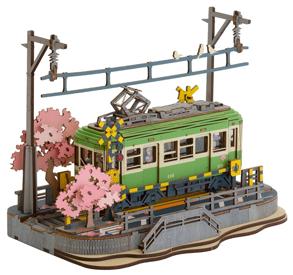 Puzzle 3D din lemn Robo Time din 223 piese - Excursie la florile de cireș