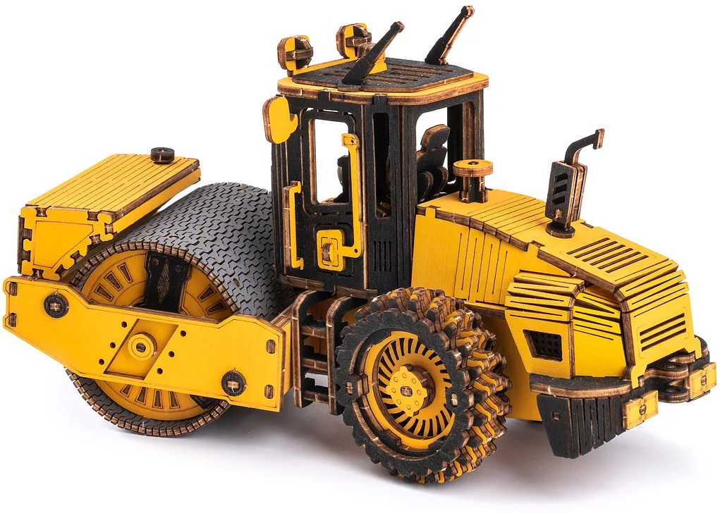 Puzzle 3D din lemn Robo Time din 225 de piese - Rolă de asfalt