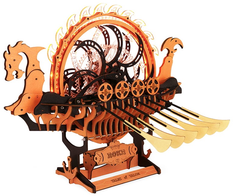 Puzzle 3D din lemn Robo Time din 229 piese - Nava vikingă