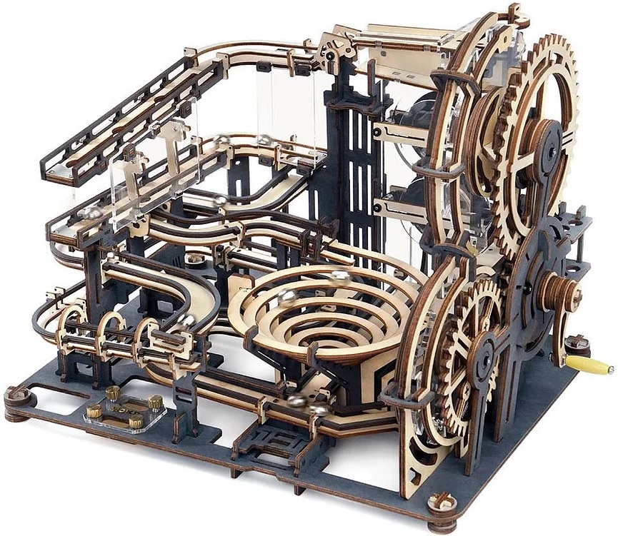 Puzzle 3D din lemn Robo Time din 294 de piese - Marble Night City