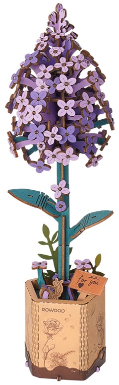 Puzzle 3D din lemn Robo Time din 154 de piese - Liliac