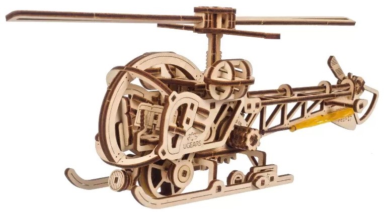 Puzzle 3D din lemn Ugears din 167 piese - Mini elicopter