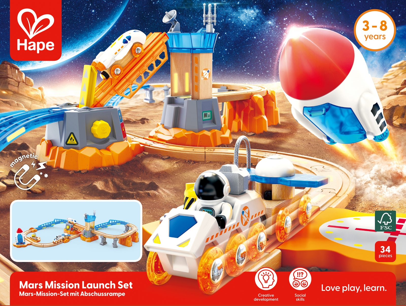 Set de joaca din lemn Hape International - Lansarea navetei