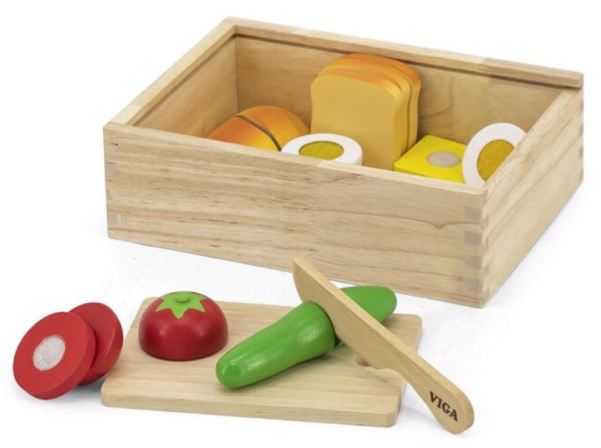 Set de joacă din lemn Viga Toys - Tăierea alimentelor