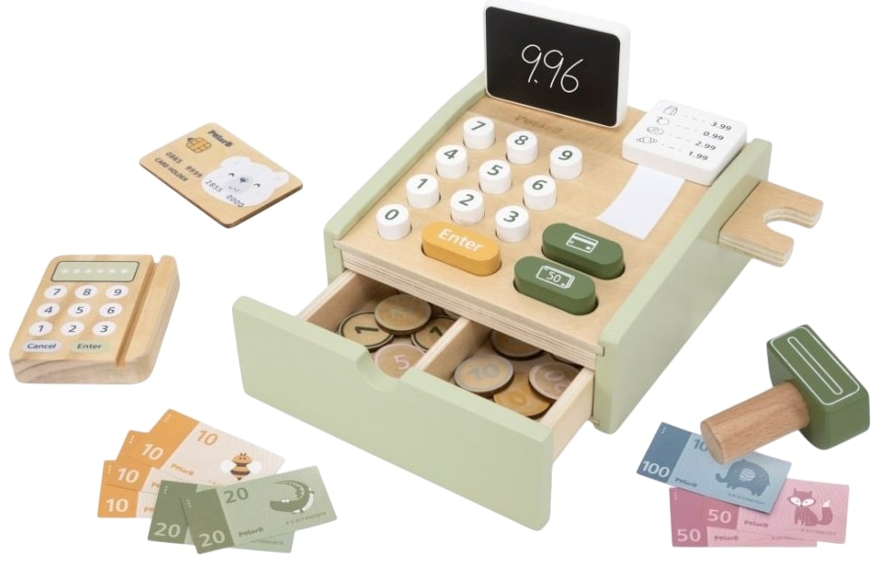 Set de joacă din lemn Viga Toys Polar B - Casa de marcat
