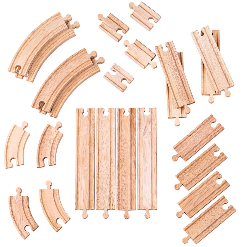Set din lemn Bigjigs - Sine suplimentare, 24 piese