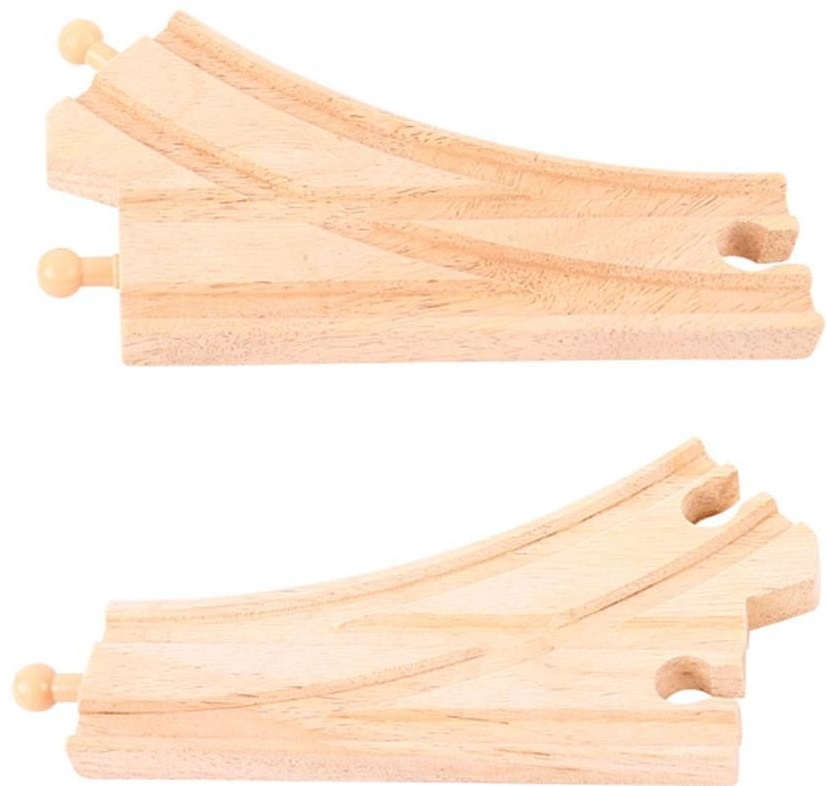 Set din lemn Bigjigs - Sine curbate ramificate, 2 bucati