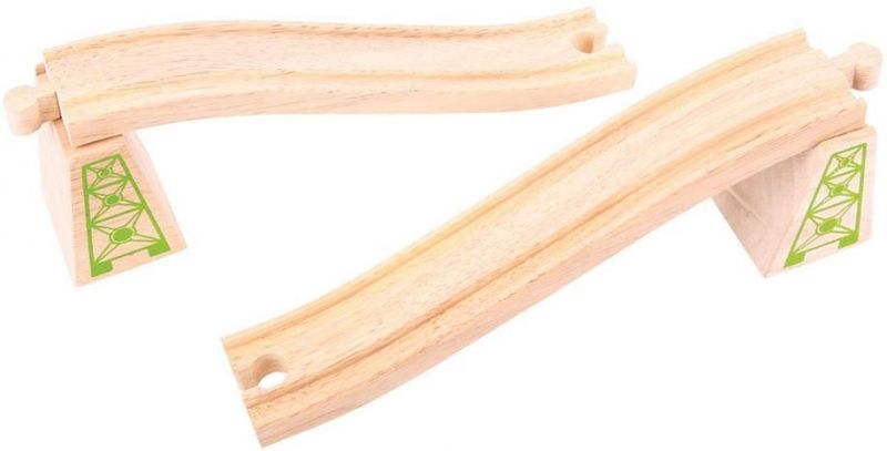 Set din lemn Bigjigs - Sine de urcare si coborare, 2 bucati