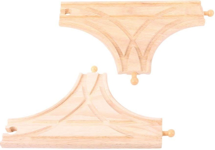 Set din lemn Bigjigs - Sine in forma literei T, 2 bucati
