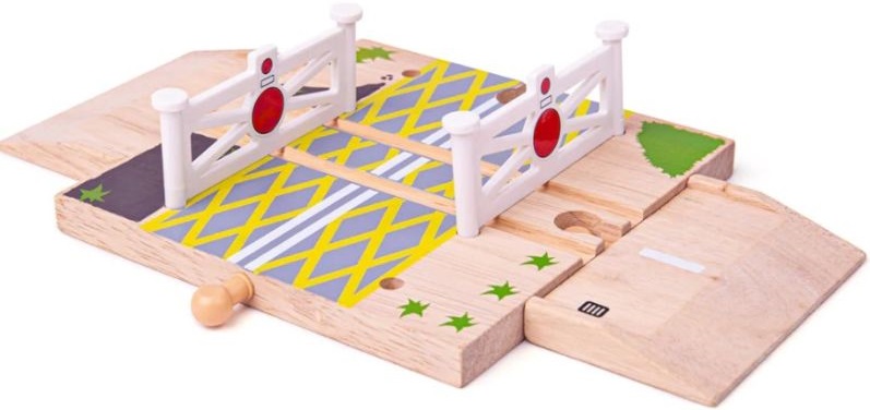 Set din lemn Bigjigs - Trecere la nivel cu rampe