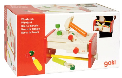 Set din lemn Goki - Cutie de instrumente